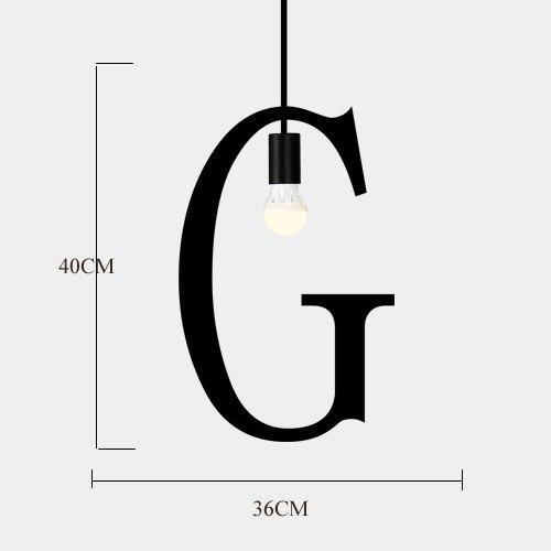 Black Alphabet Pendant Light - Nordic Side - 