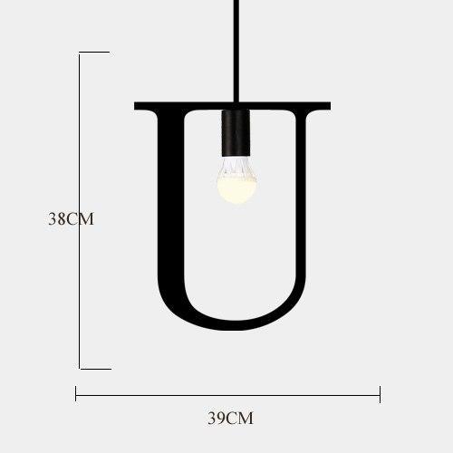 Black Alphabet Pendant Light - Nordic Side - 