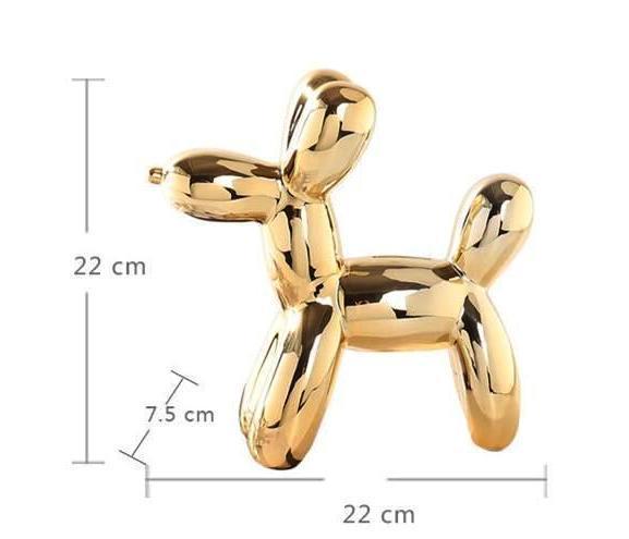 Metallic Ceramic Balloon Dog (Piggy Bank) - Nordic Side - 