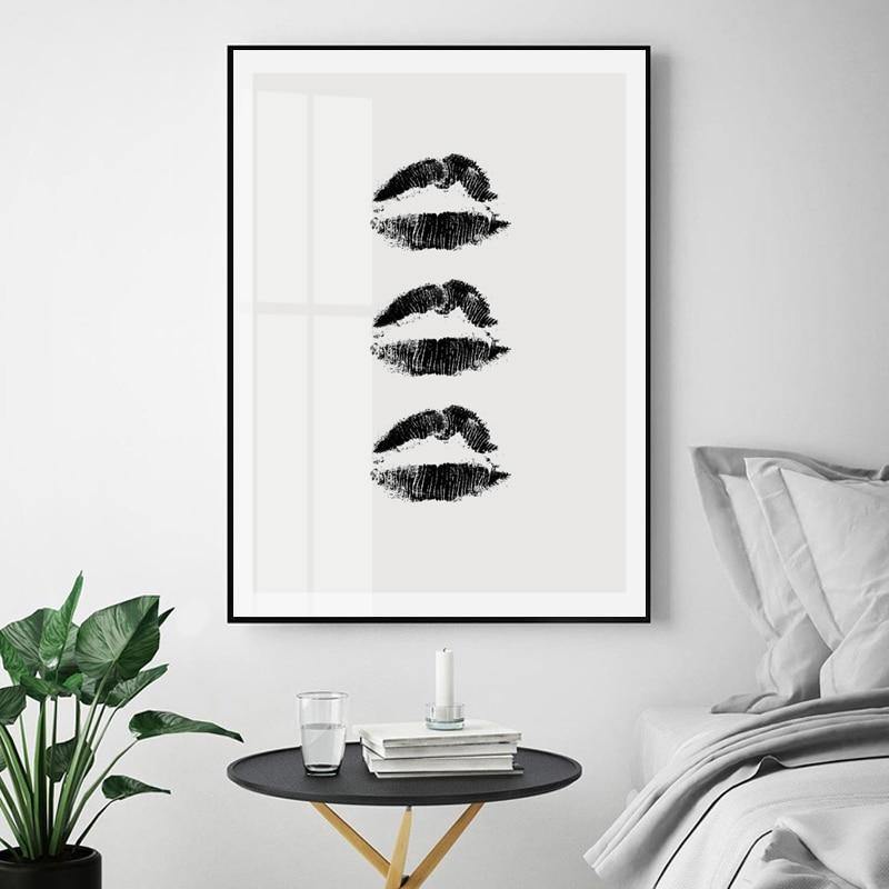 Black Butterfly & Lips Wall art - Nordic Side - 