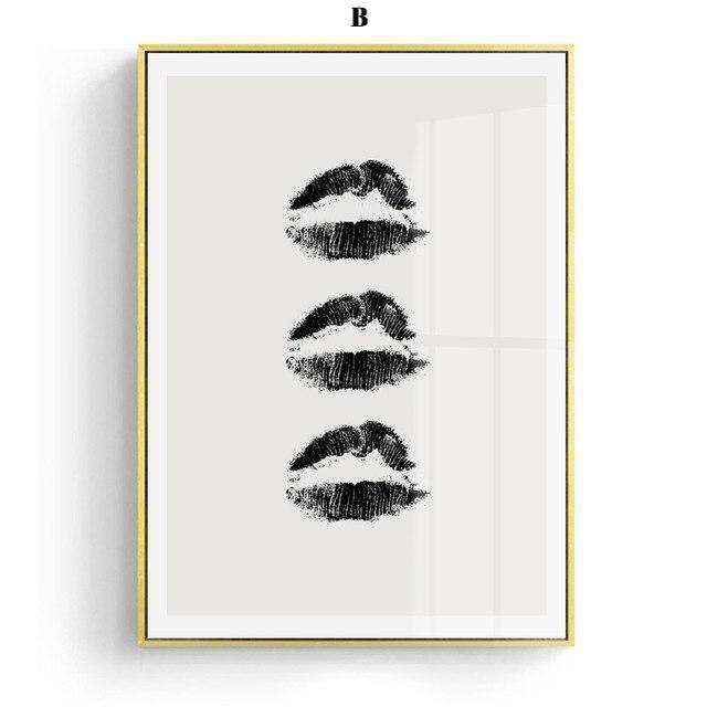 Black Butterfly & Lips Wall art - Nordic Side - 