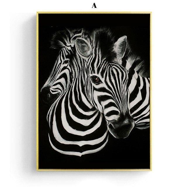 Black Zebra & Rose Wall Art - Nordic Side - 