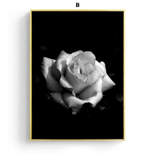 Black Zebra & Rose Wall Art - Nordic Side - 