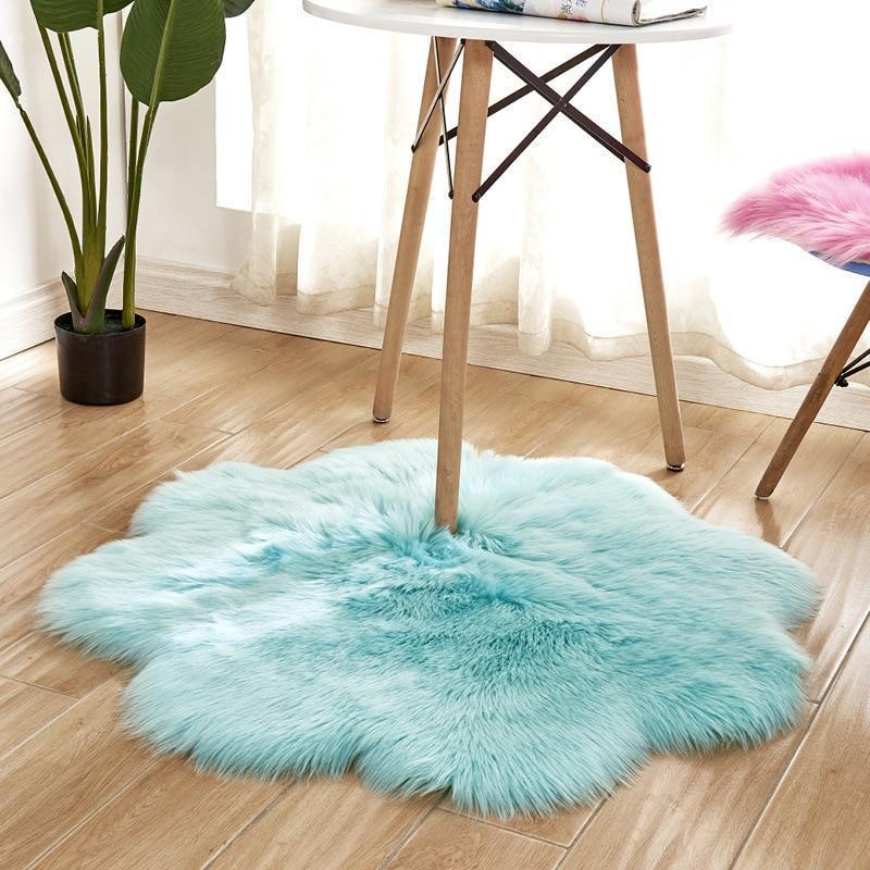 Lora - Flower Shape Faux Sheepskin Rug - Nordic Side - 04-22, feed-cl0-over-80-dollars