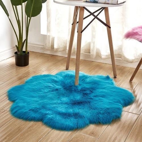 Lora - Flower Shape Faux Sheepskin Rug - Nordic Side - 04-22, feed-cl0-over-80-dollars