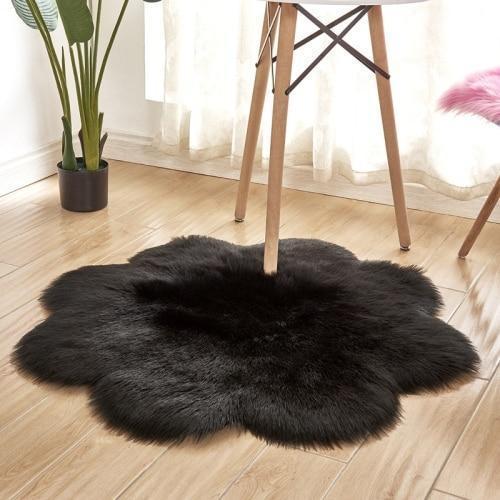 Lora - Flower Shape Faux Sheepskin Rug - Nordic Side - 04-22, feed-cl0-over-80-dollars