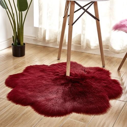 Lora - Flower Shape Faux Sheepskin Rug - Nordic Side - 04-22, feed-cl0-over-80-dollars