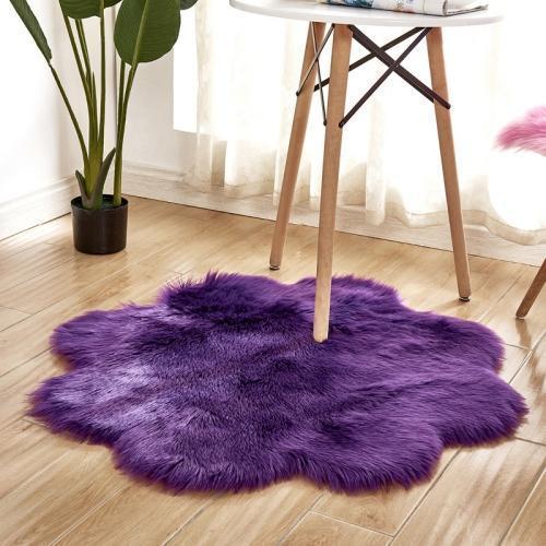 Lora - Flower Shape Faux Sheepskin Rug - Nordic Side - 04-22, feed-cl0-over-80-dollars