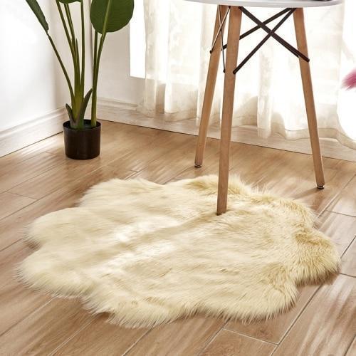 Lora - Flower Shape Faux Sheepskin Rug - Nordic Side - 04-22, feed-cl0-over-80-dollars