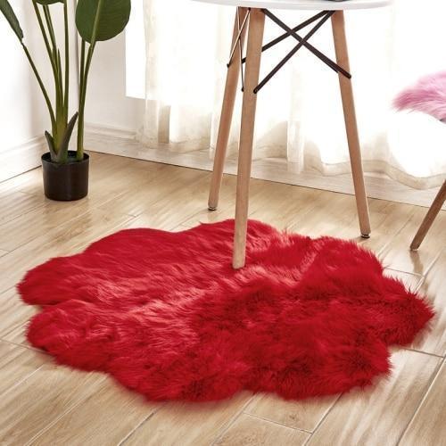 Lora - Flower Shape Faux Sheepskin Rug - Nordic Side - 04-22, feed-cl0-over-80-dollars