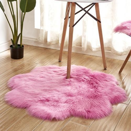 Lora - Flower Shape Faux Sheepskin Rug - Nordic Side - 04-22, feed-cl0-over-80-dollars