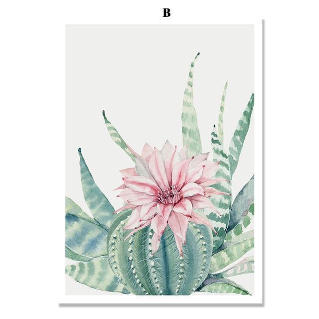 Watercolour Succulent Plants - Nordic Side - 