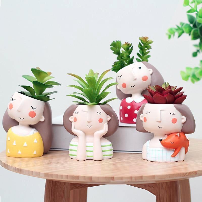 Resin Doll Planter - Nordic Side - 