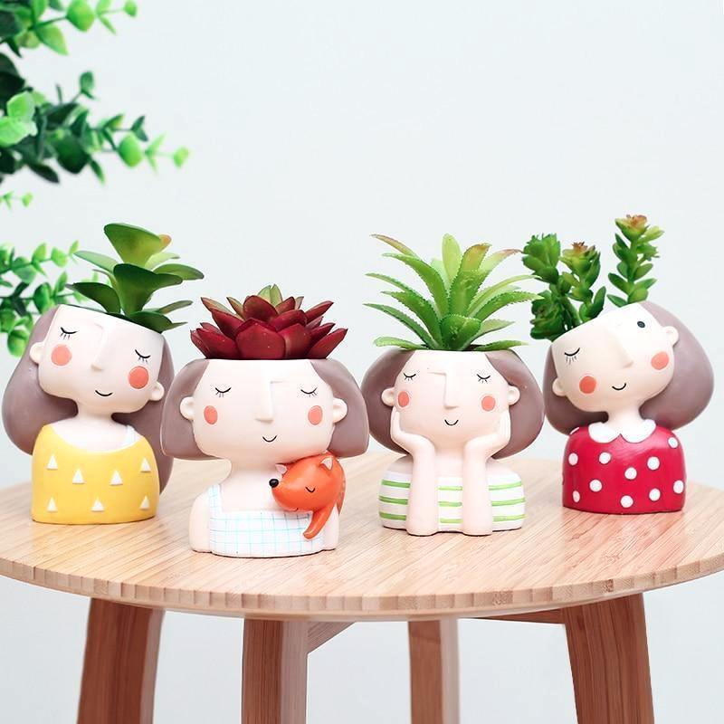 Resin Doll Planter - Nordic Side - 