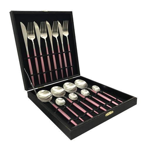 16 Pieces Metal Cutlery Set with Gift Box - Nordic Side - 