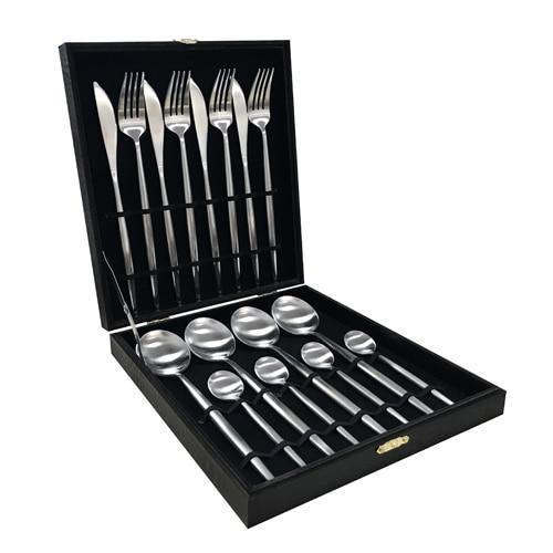 16 Pieces Metal Cutlery Set with Gift Box - Nordic Side - 