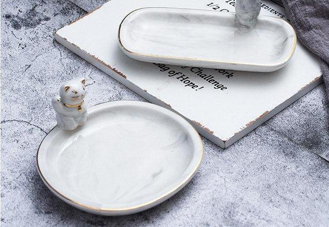 Marble Animal Accessories Organiser Plate - Nordic Side - 