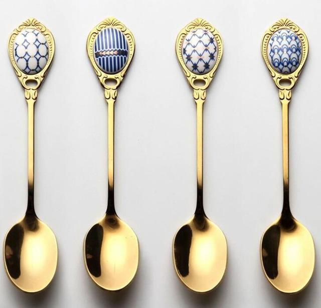 4pcs/set Art Deco Tea Spoons - Nordic Side - 