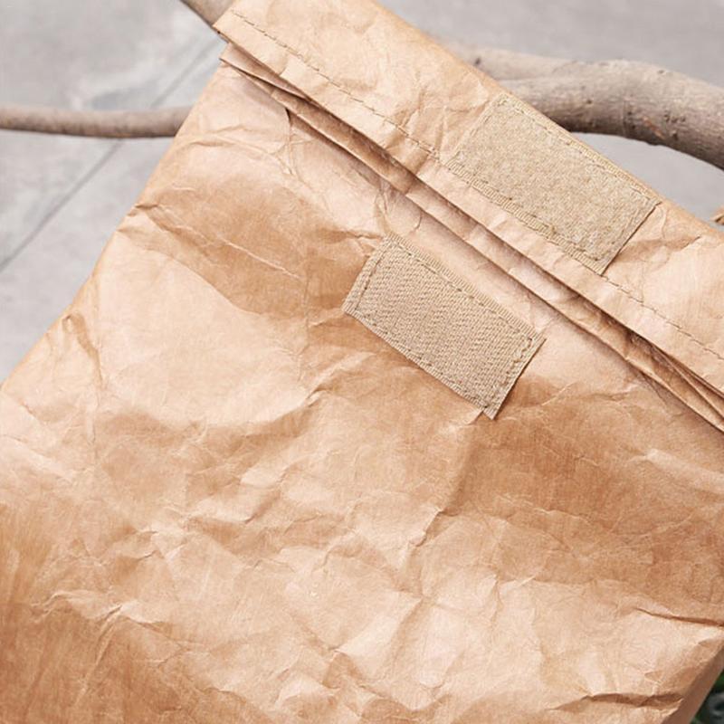 6L Brown Paper Lunch Bag Environmentally Friendly Reusable Lunch Box Durable Insulated Thermal Kraft Paper Bag Covered - Nordic Side - 