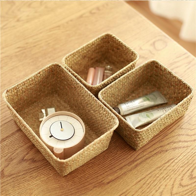 Straw Weaving Square Storage - Nordic Side - 