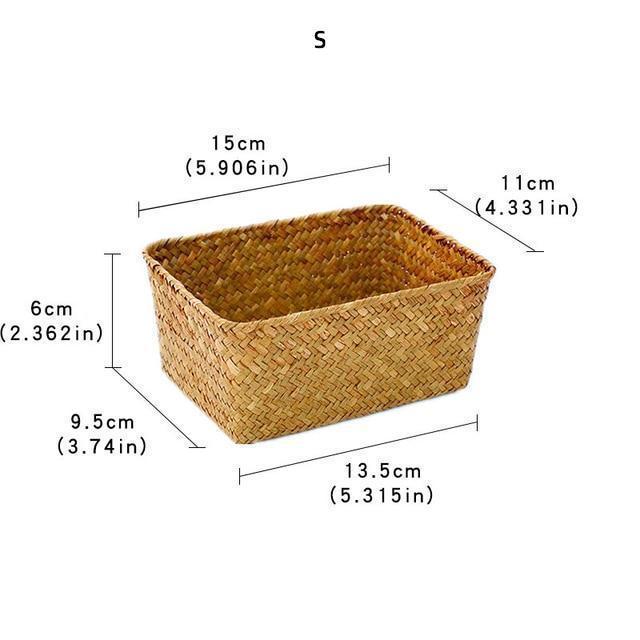 Straw Weaving Square Storage - Nordic Side - 