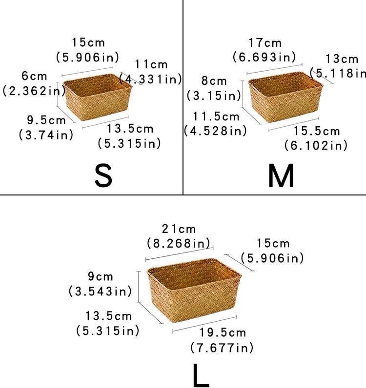 Straw Weaving Square Storage - Nordic Side - 