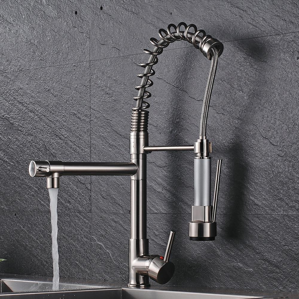 Carylon - LED Kitchen Spring Deck Mounted Faucet - Nordic Side - 03-19