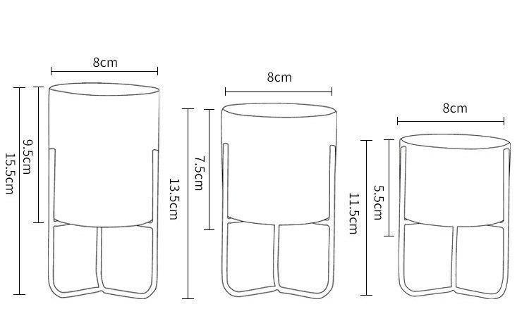 3 Pieces Set of Iron Vase - Nordic Side - 