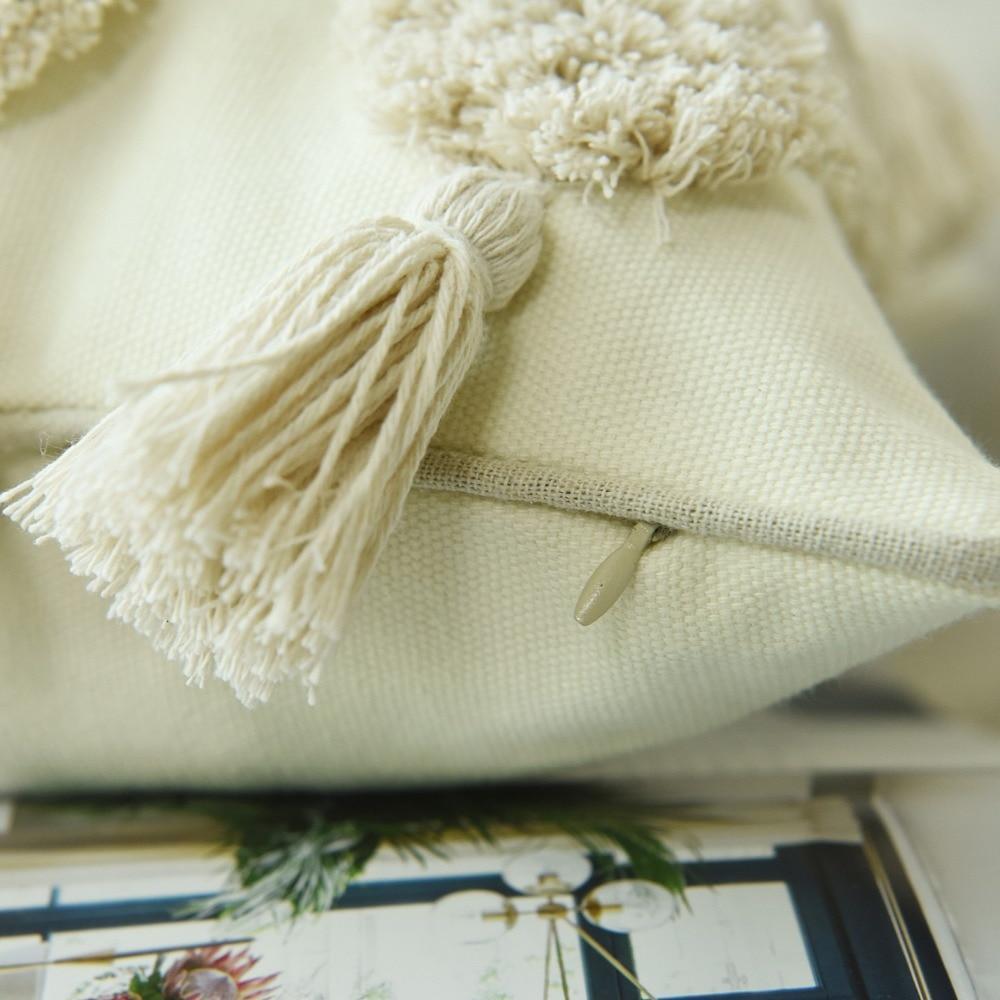 Embroidered Tassel Cushion - Nordic Side - 