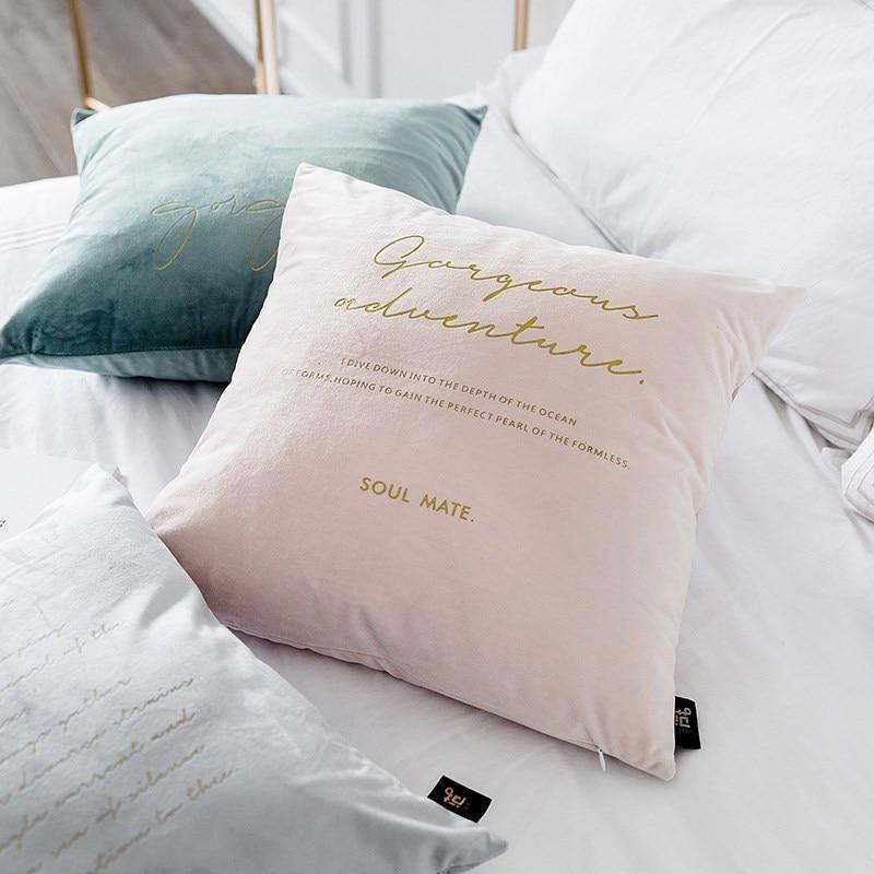 Velvet Cushions with Gold Letters - Nordic Side - 