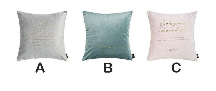 Velvet Cushions with Gold Letters - Nordic Side - 