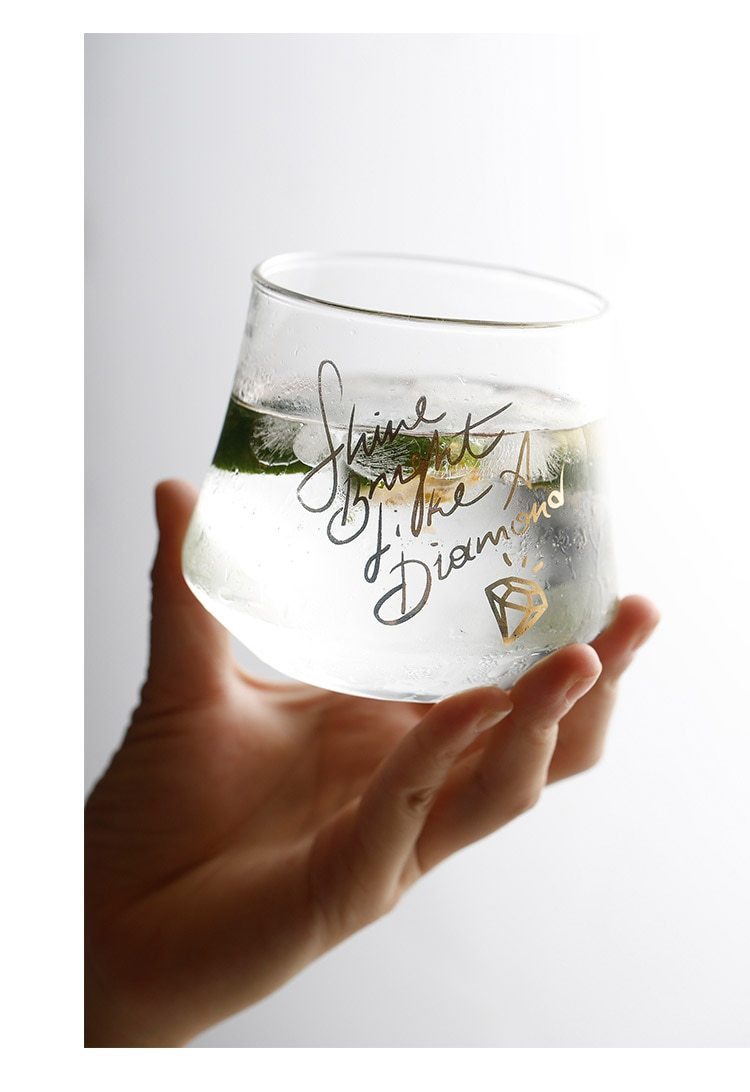 Diamond Letter Glass Cup - Nordic Side - 