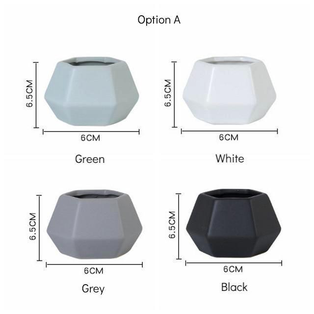 Hexagon Ceramic Planters Set - Nordic Side - 