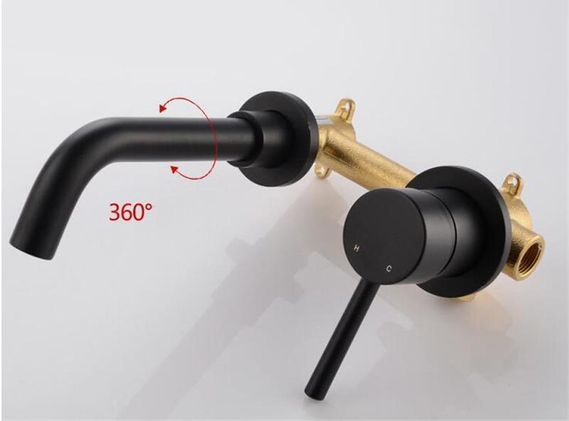 Modern Brass Wall Mounted Faucet - Nordic Side - 12-12, bathroom, bathroom-collection, bathroom-faucet, fab-faucets, faucet, feed-cl0-over-80-dollars, kitchen, kitchen-faucet, modern, renovat