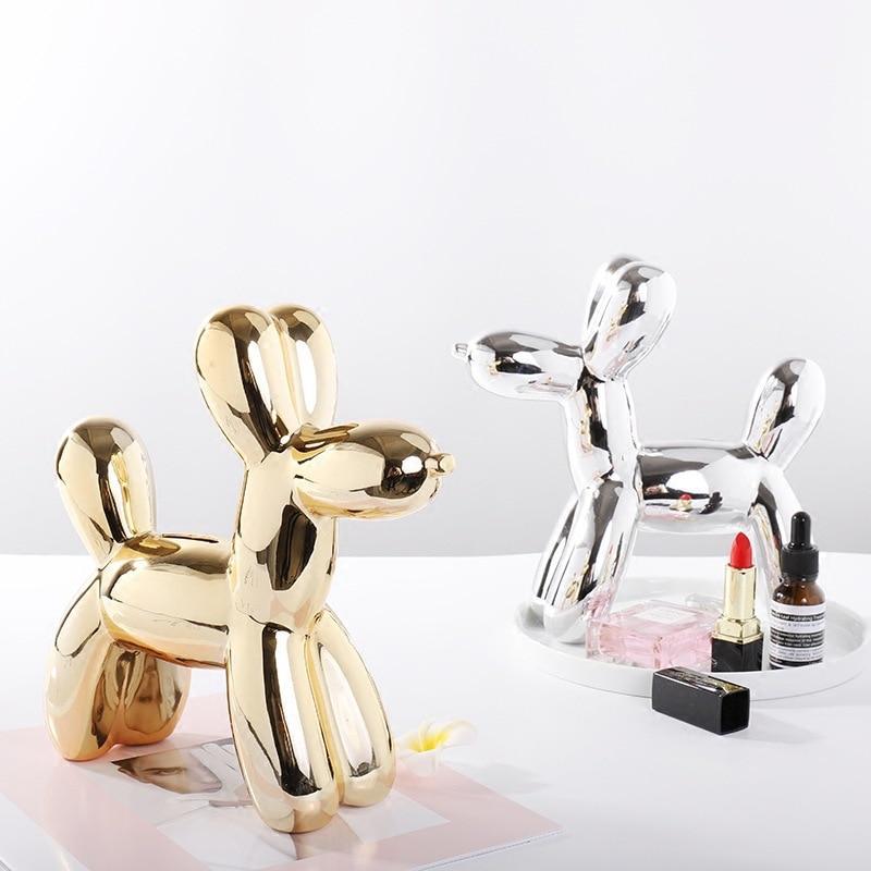 Metallic Ceramic Balloon Dog (Piggy Bank) - Nordic Side - 