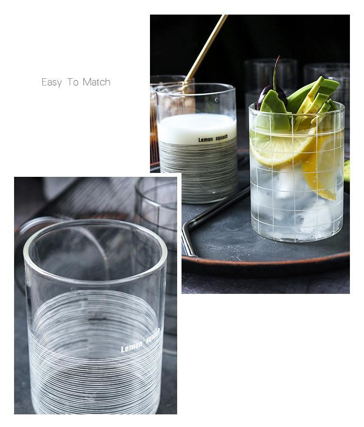 Grid Glass Cup - Nordic Side - 