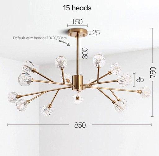 Crystal Shade Branch Chandelier - Nordic Side - 