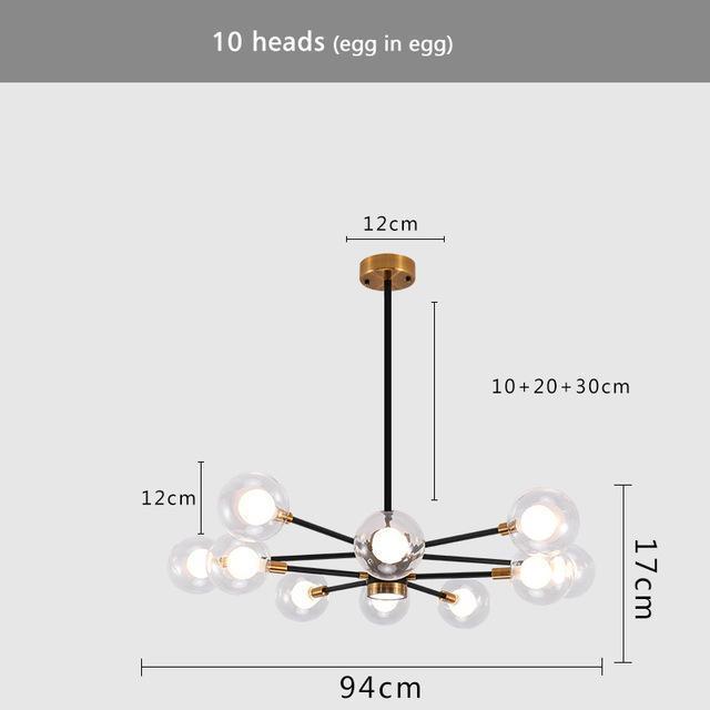 Nordic Black & Copper Chandelier - Nordic Side - 