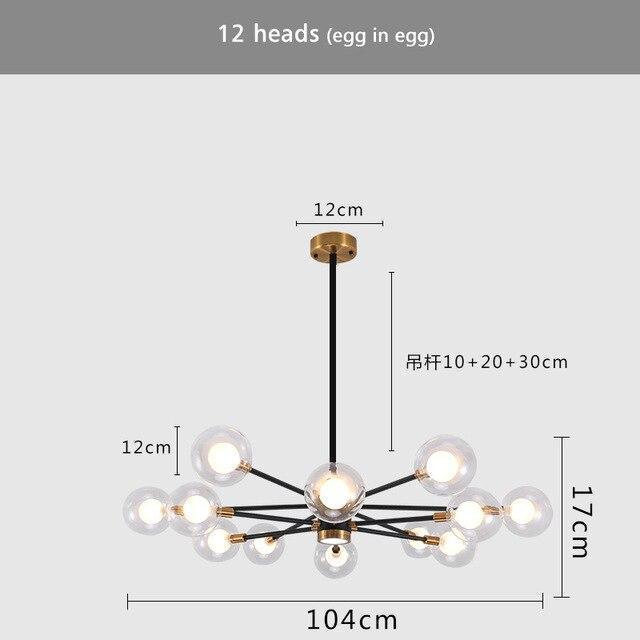 Nordic Black & Copper Chandelier - Nordic Side - 