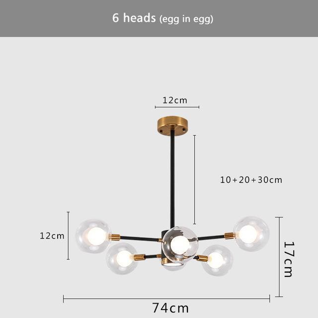 Nordic Black & Copper Chandelier - Nordic Side - 