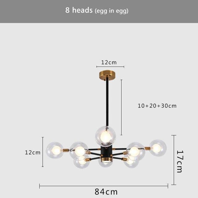 Nordic Black & Copper Chandelier - Nordic Side - 