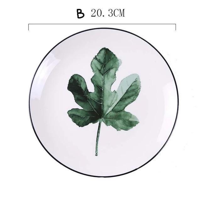 Green Leaves Plate - Nordic Side - 