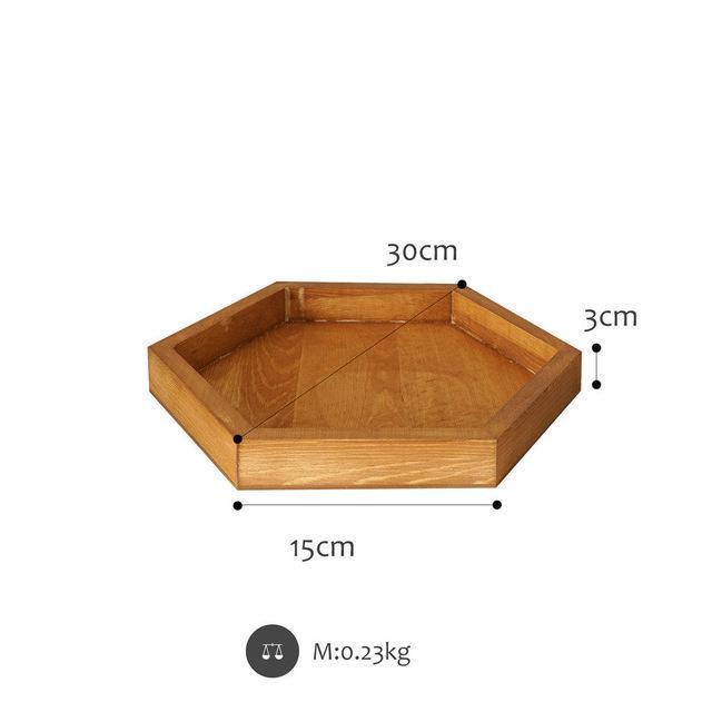 Wood Hexagonal Tray - Nordic Side - 