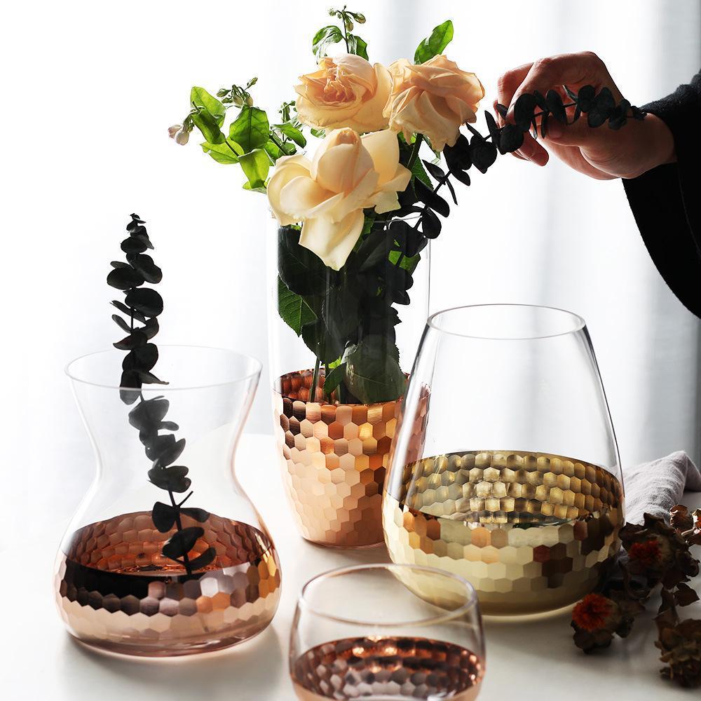 Gold Hexagon Plating Glass Cup - Nordic Side - 