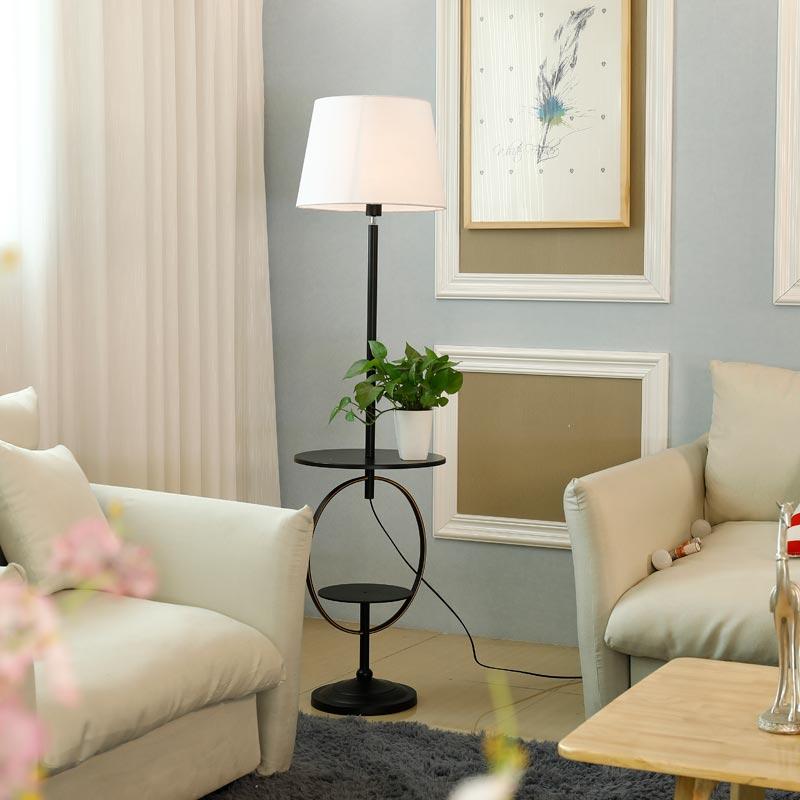 Canary Modern Floor Lamp with Shelves