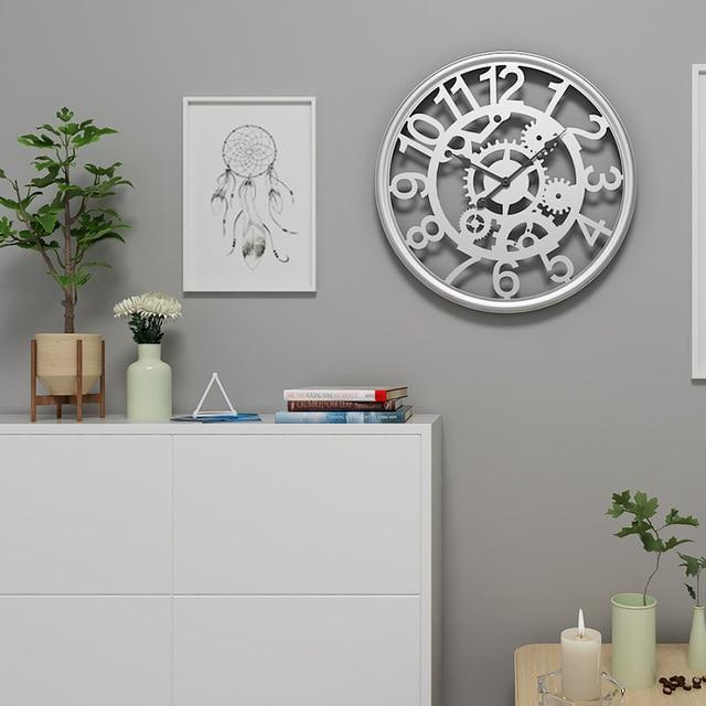 Linden - Cogs & Gears Wrought Iron Clock - Nordic Side - 05-15, feed-cl0-over-80-dollars, modern-wall-clock