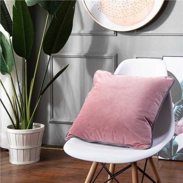 Strong Piped Velvet Cushion Cover - Nordic Side - 