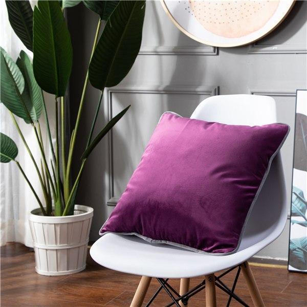 Strong Piped Velvet Cushion Cover - Nordic Side - 