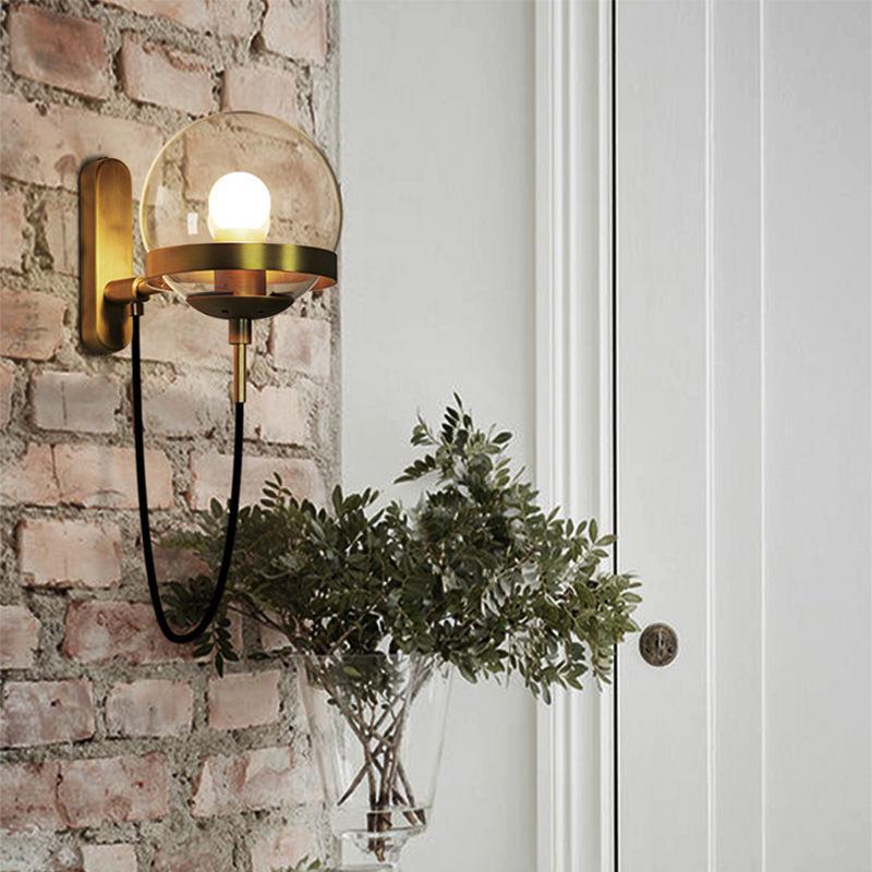 Retro Black & Gold Wall Light - Nordic Side - 