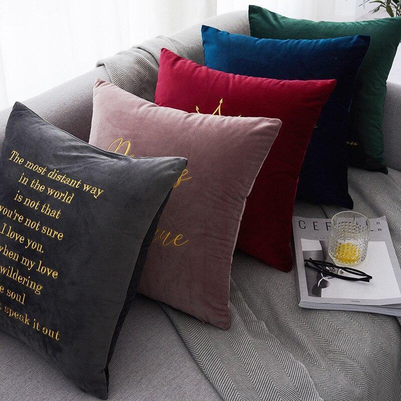 Velvet Cushions with Gold Letters - Nordic Side - 